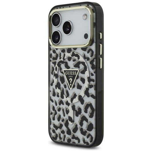 MagSafe cover til Apple iPhone 17 Pro Max, Guess, Leopard Glitter, Sort