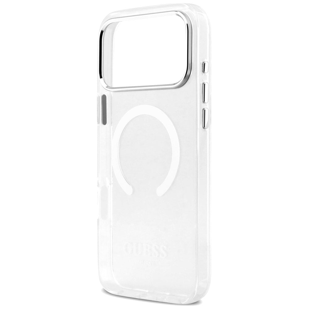 MagSafe cover til Apple iPhone 17 Pro Max, Guess, Metal Outline, Sølvfarvet