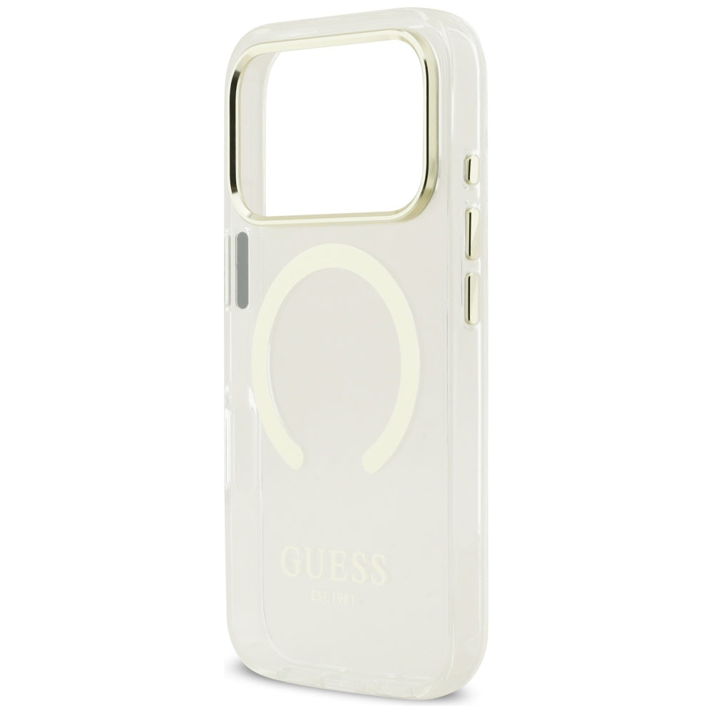 MagSafe cover til Apple iPhone 17 Pro Max, Guess, Metal Outline, Gylden