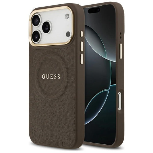 MagSafe cover til Apple iPhone 17 Pro Max, Guess, Peony Hot Stamp, Brun