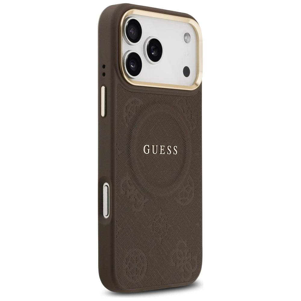 MagSafe cover til Apple iPhone 17 Pro Max, Guess, Peony Hot Stamp, Brun