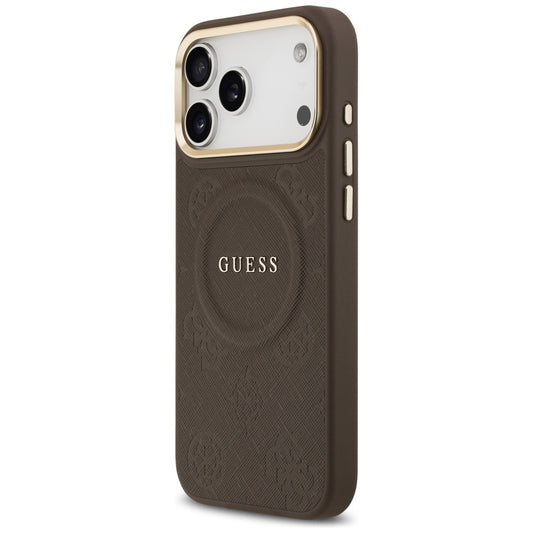 MagSafe cover til Apple iPhone 17 Pro Max, Guess, Peony Hot Stamp, Brun