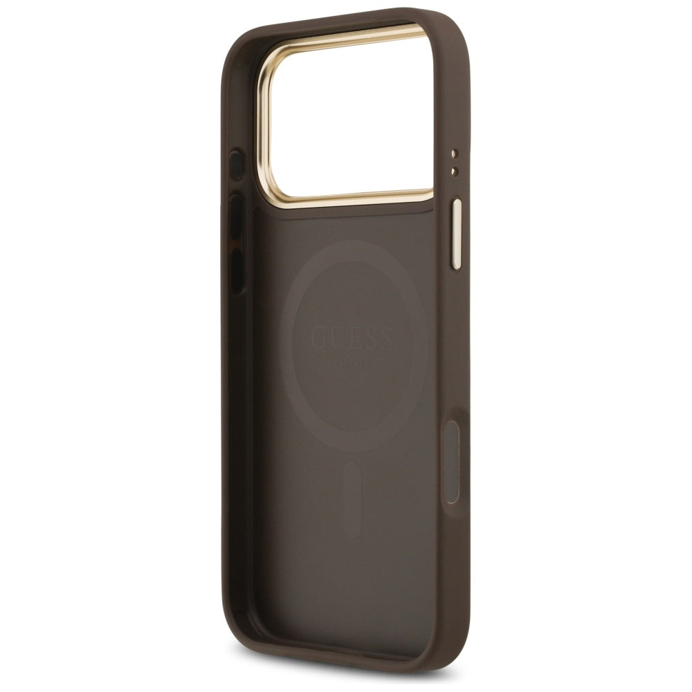 MagSafe cover til Apple iPhone 17 Pro Max, Guess, Peony Hot Stamp, Brun