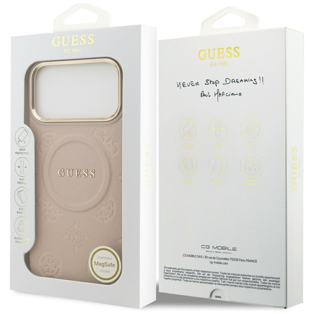 MagSafe cover til Apple iPhone 17 Pro Max, Guess, Peony Hot Stamp, Pink