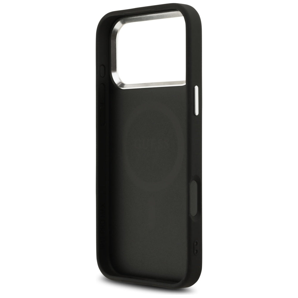 MagSafe cover til Apple iPhone 17 Pro Max, Guess, Peony Hot Stamp Script, Sort