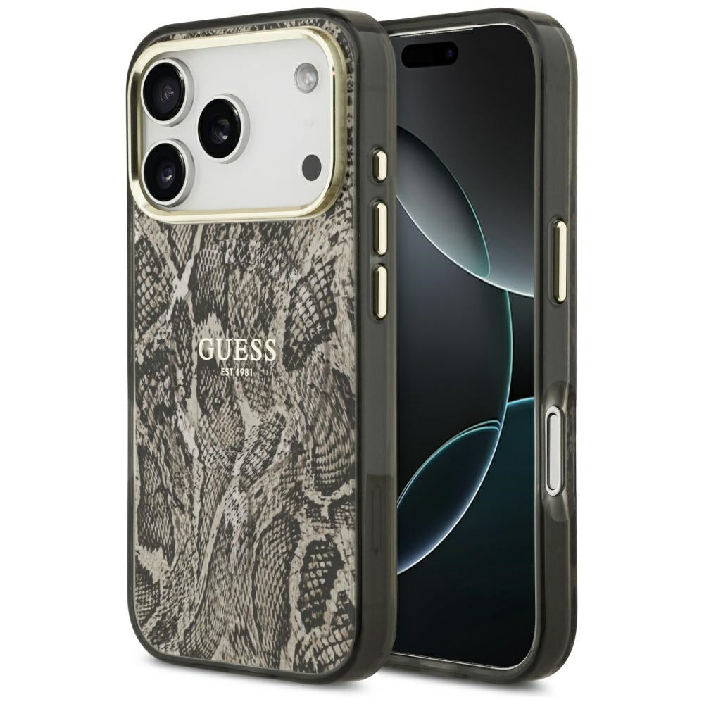 MagSafe cover til Apple iPhone 17 Pro Max, Guess, Python mønster, Brun