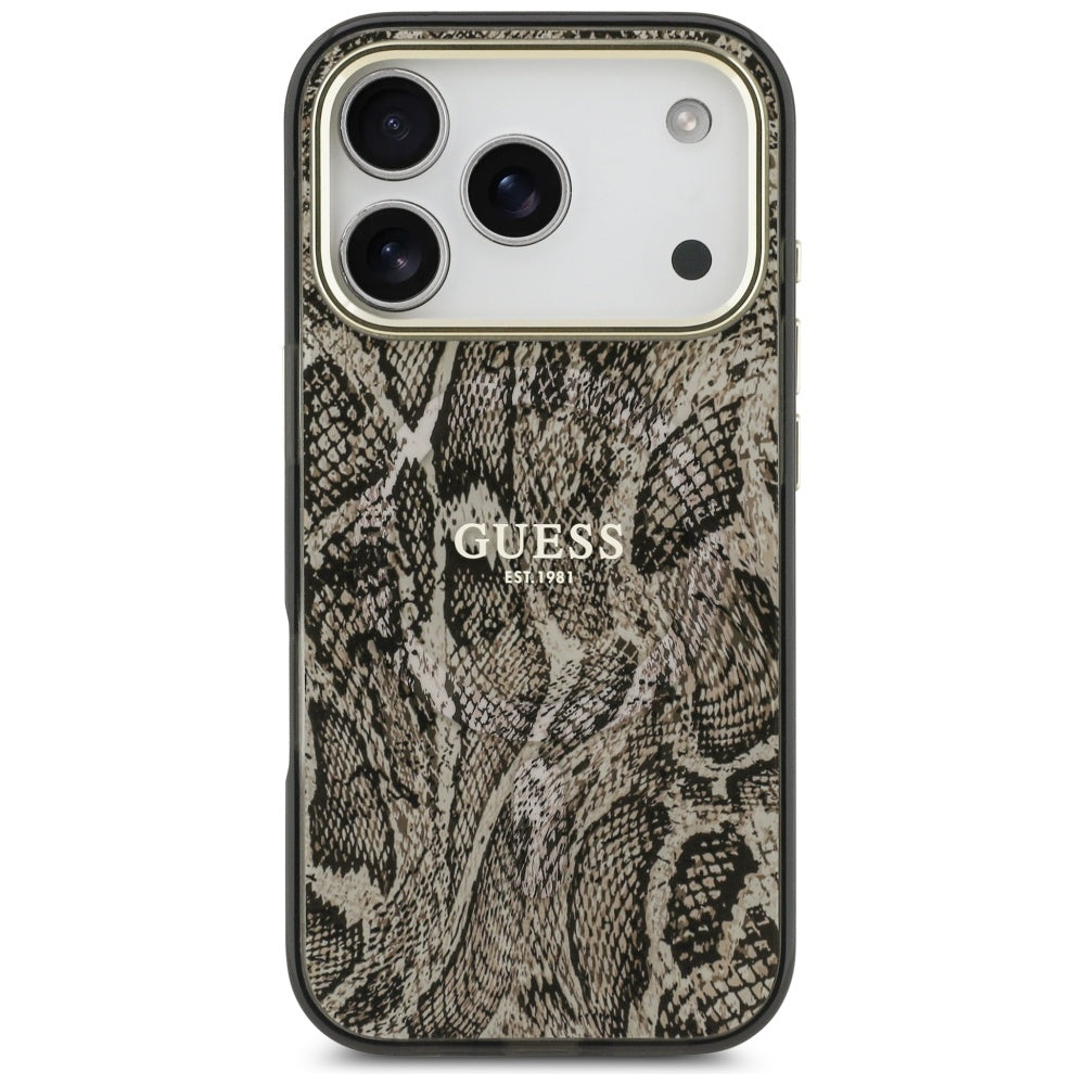 MagSafe cover til Apple iPhone 17 Pro Max, Guess, Python mønster, Brun