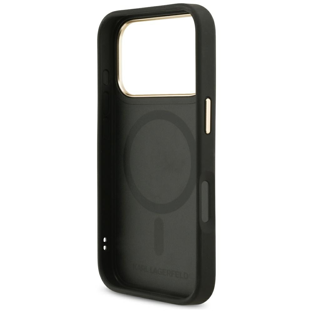 MagSafe cover til Apple iPhone 17 Pro Max, Karl Lagerfeld, Big Strap Choupette Metal Logo, Sort