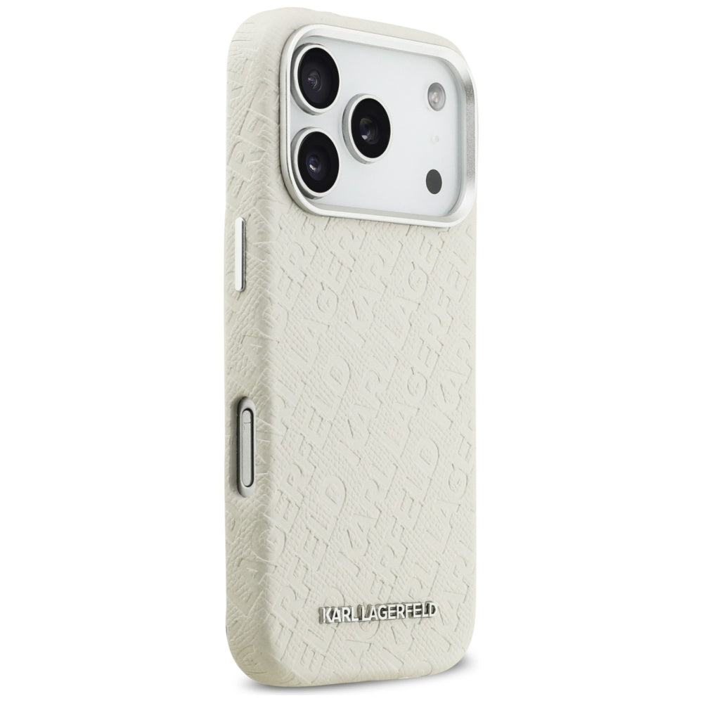 MagSafe Case for Apple iPhone 17 Pro Max, Karl Lagerfeld, FW Stamped Karl, Beige
