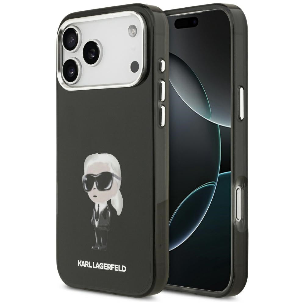 MagSafe cover til Apple iPhone 17 Pro Max, Karl Lagerfeld, IML Aquarelle Karl Ikonik, Sort