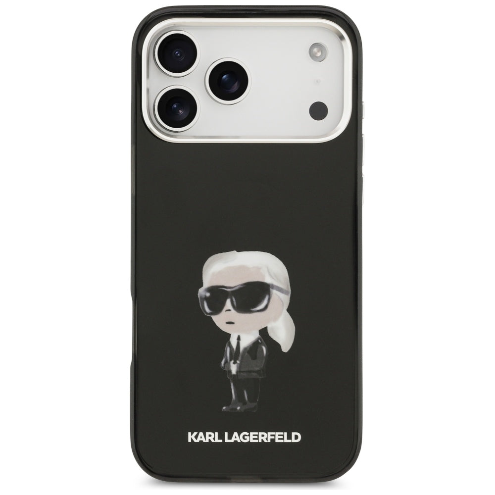 MagSafe cover til Apple iPhone 17 Pro Max, Karl Lagerfeld, IML Aquarelle Karl Ikonik, Sort