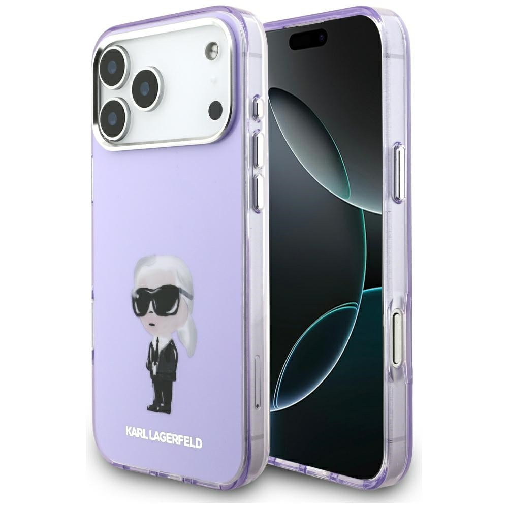 MagSafe cover til Apple iPhone 17 Pro Max, Karl Lagerfeld, IML Aquarelle Logo Karl, Lilla