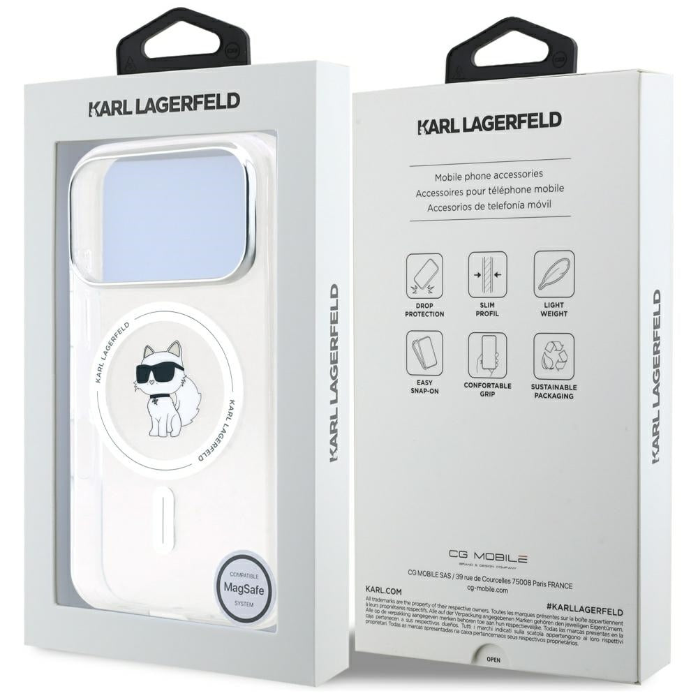 MagSafe cover til Apple iPhone 17 Pro Max, Karl Lagerfeld, IML Choupette, Gennemsigtig