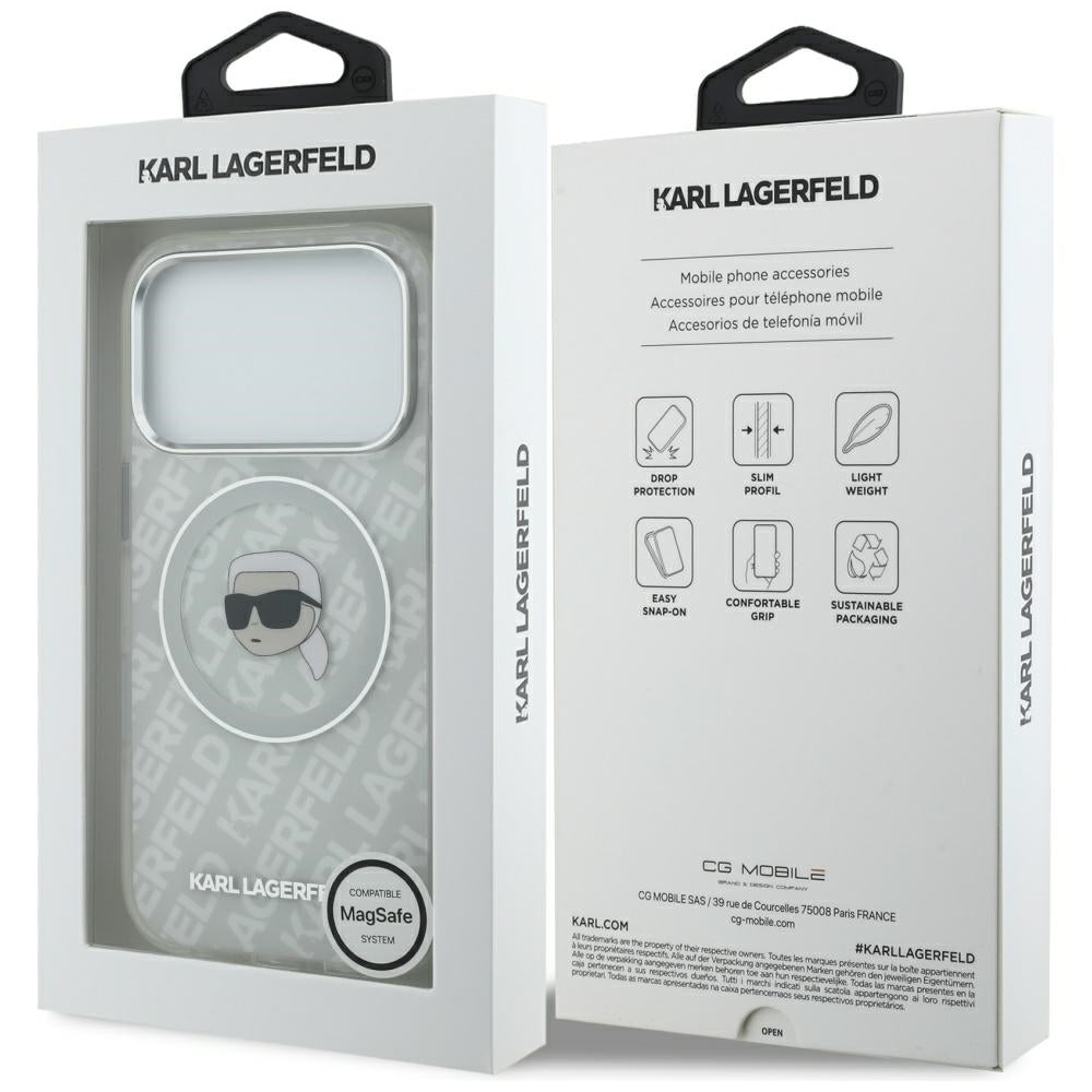 MagSafe cover til Apple iPhone 17 Pro Max, Karl Lagerfeld, IML Karl's Head, Grå