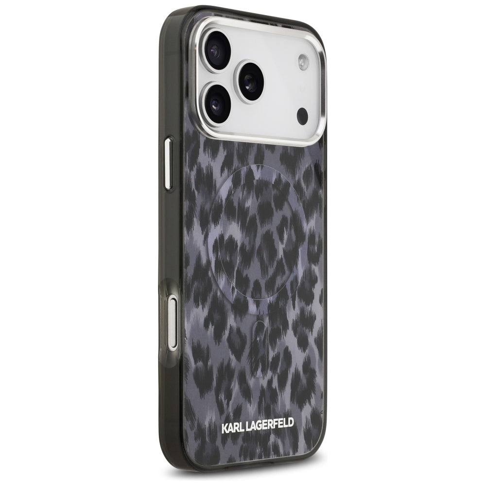 MagSafe cover til Apple iPhone 17 Pro Max, Karl Lagerfeld, IML Leopard Mønster, Sort