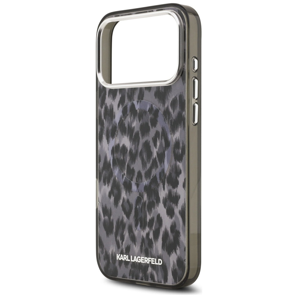 MagSafe cover til Apple iPhone 17 Pro Max, Karl Lagerfeld, IML Leopard Mønster, Sort