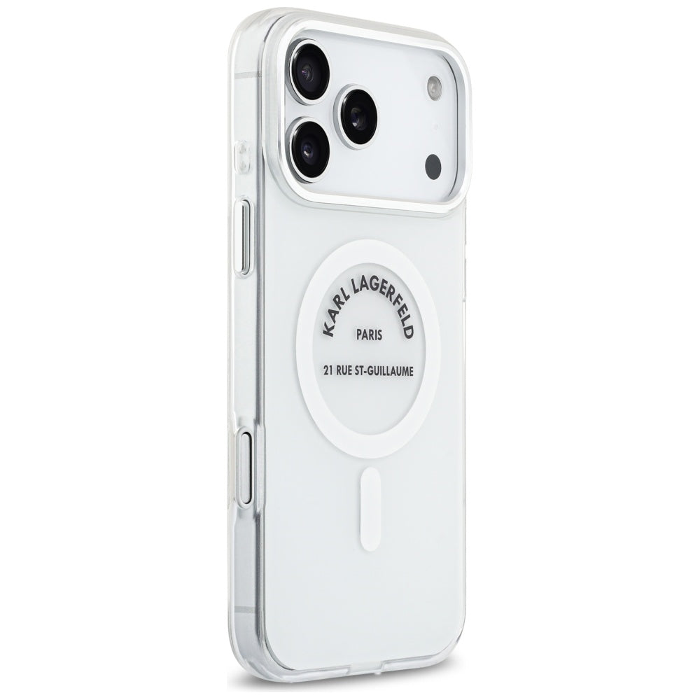 MagSafe cover til Apple iPhone 17 Pro Max, Karl Lagerfeld, IML Logo RSG, Gennemsigtig