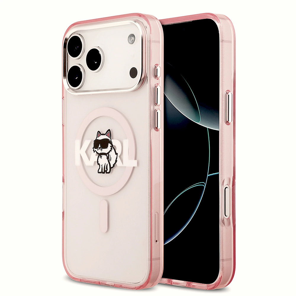 MagSafe cover til Apple iPhone 17 Pro Max, Karl Lagerfeld, IML Sketch Logo Choupette, Pink