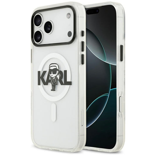 MagSafe cover til Apple iPhone 17 Pro Max, Karl Lagerfeld, IML Sketch Logo Karl, Gennemsigtig