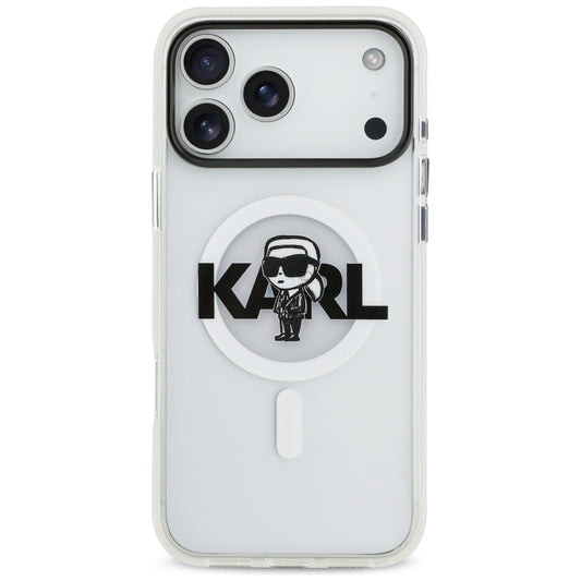 MagSafe cover til Apple iPhone 17 Pro Max, Karl Lagerfeld, IML Sketch Logo Karl, Gennemsigtig