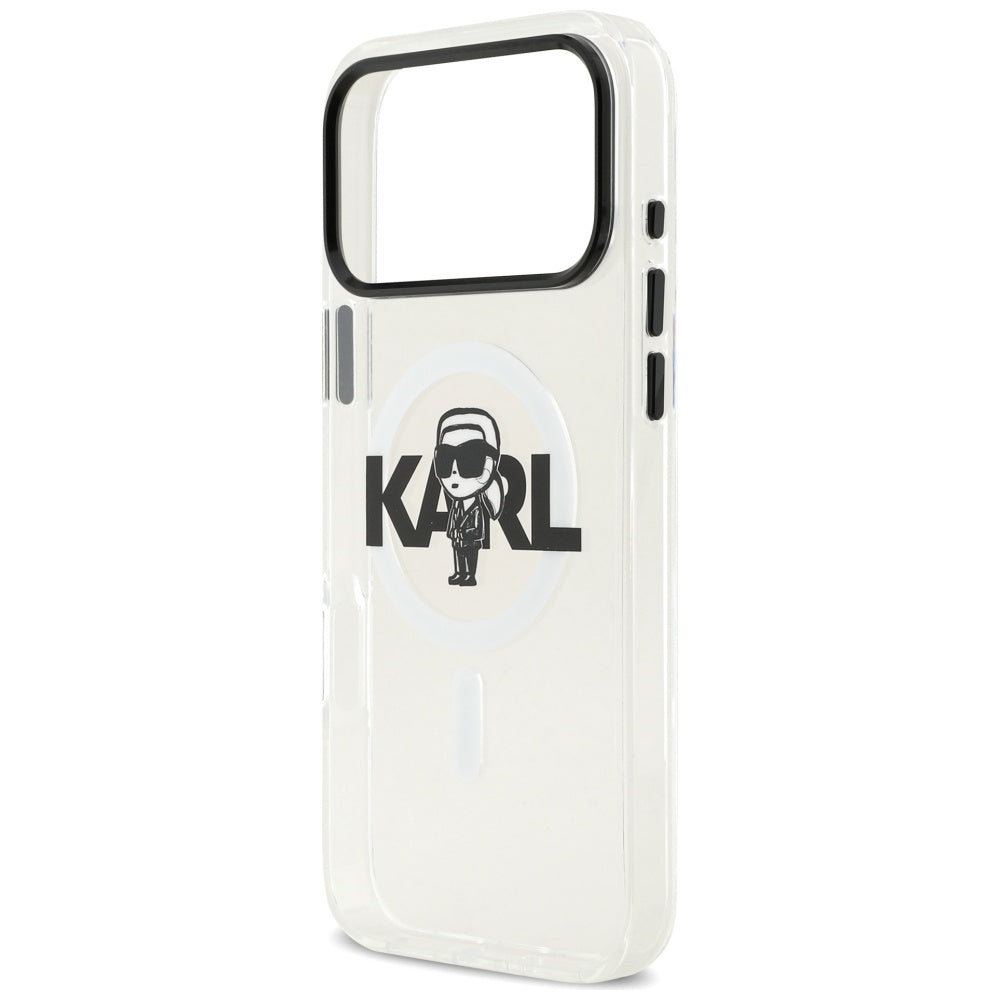 MagSafe cover til Apple iPhone 17 Pro Max, Karl Lagerfeld, IML Sketch Logo Karl, Gennemsigtig
