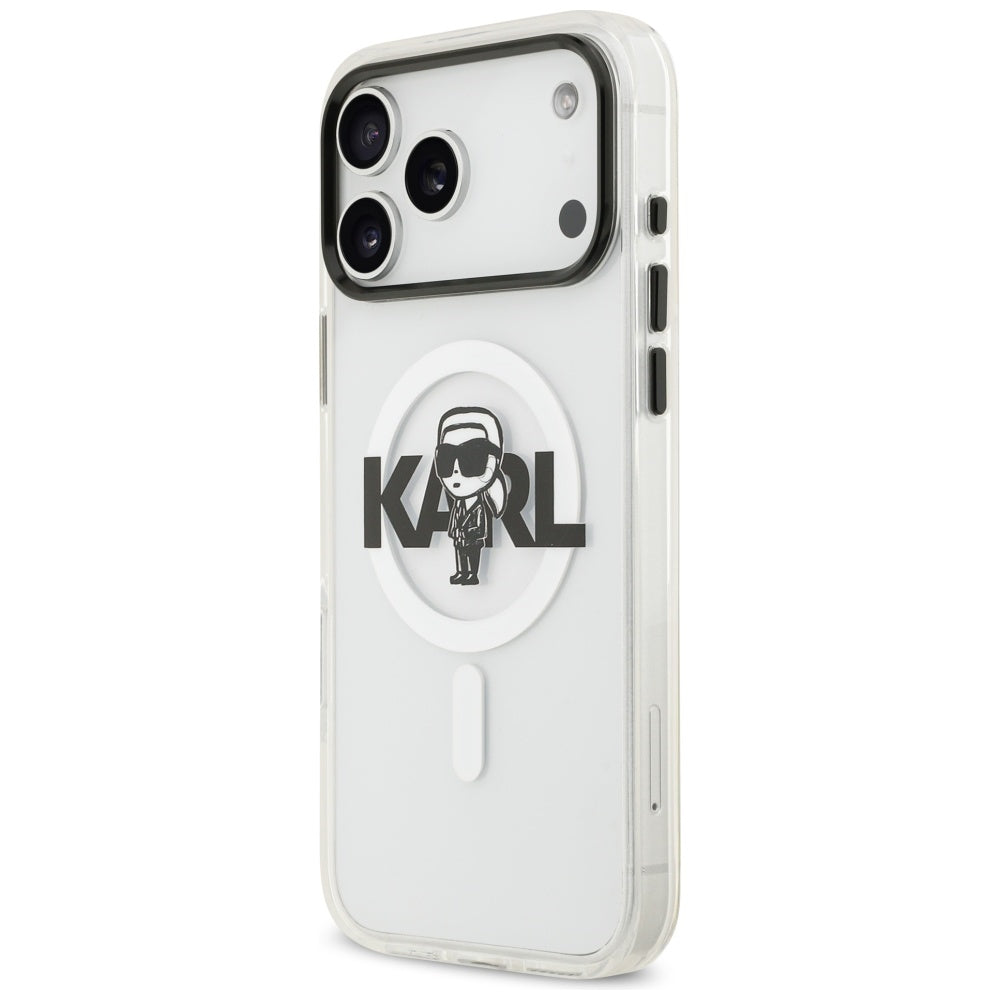 MagSafe cover til Apple iPhone 17 Pro Max, Karl Lagerfeld, IML Sketch Logo Karl, Gennemsigtig