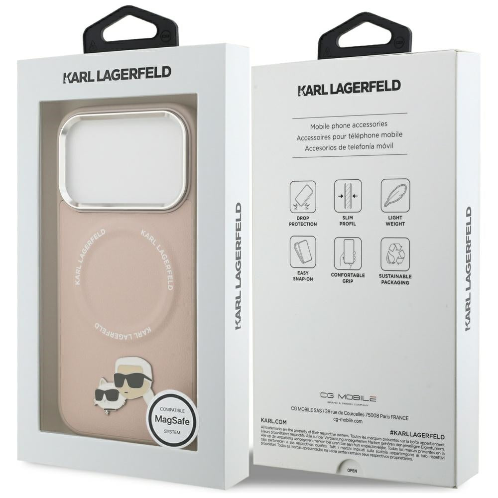 MagSafe cover til Apple iPhone 17 Pro Max, Karl Lagerfeld, Karl & Choupette Pins, Pink