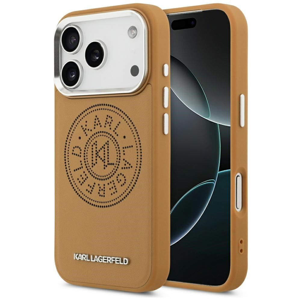 MagSafe cover til Apple iPhone 17 Pro Max, Karl Lagerfeld, Point & Metal Logo, Brun
