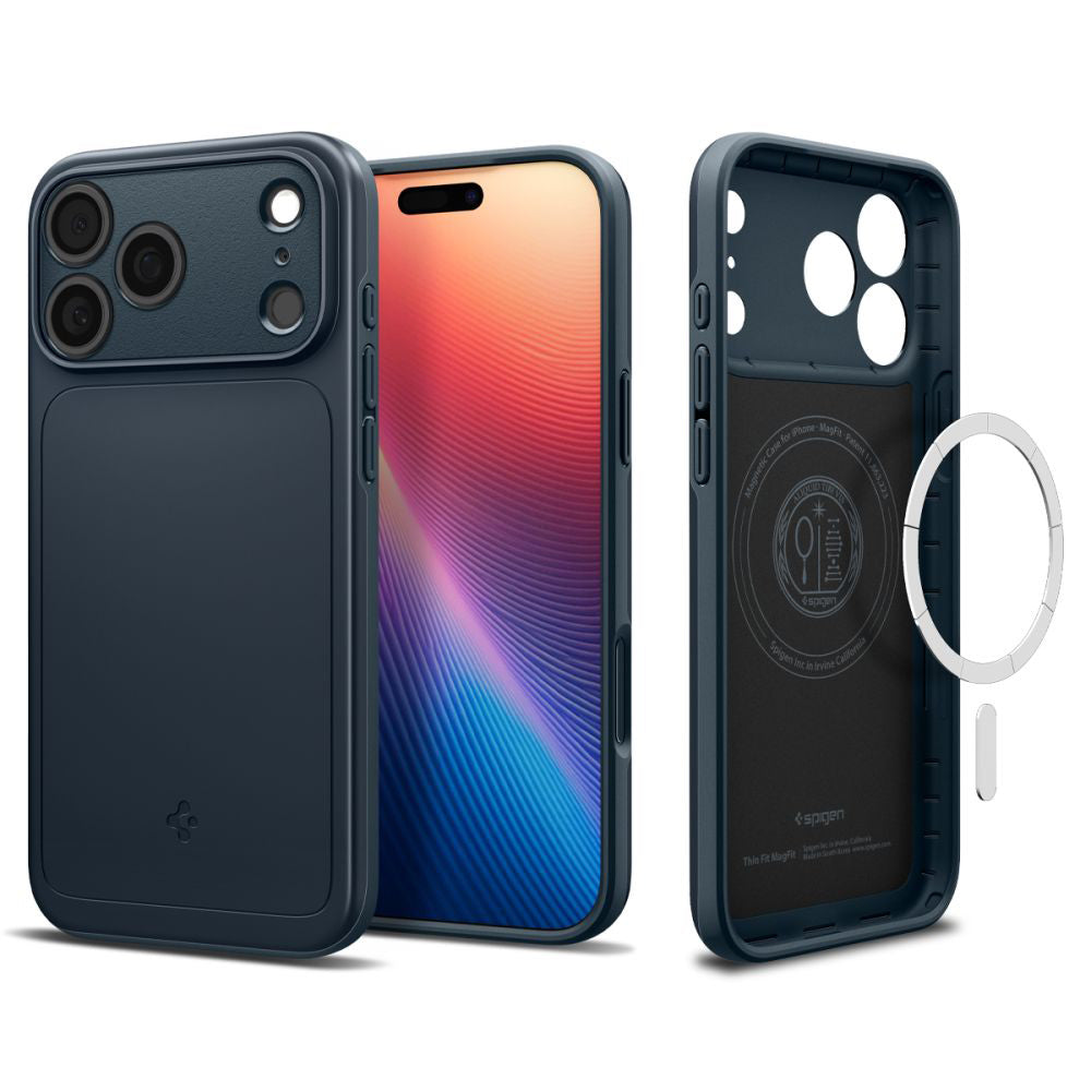 MagSafe cover til Apple iPhone 17 Pro Max, Spigen, Thin Fit, Blå ACS10277