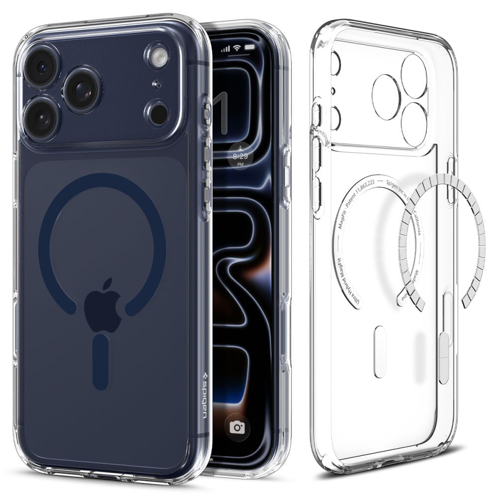MagSafe cover til Apple iPhone 17 Pro Max, Spigen, Ultra Hybrid, Transparent Navy ACS11108