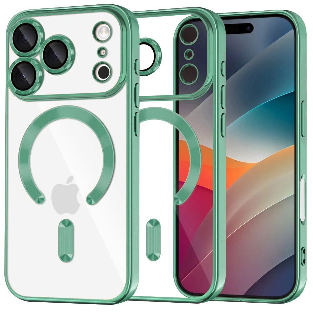 MagSafe cover til Apple iPhone 17 Pro Max, Techsuit, Luxury Crystal, Lys Grøn
