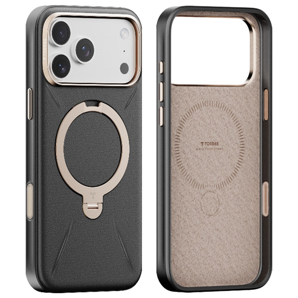 MagSafe cover til Apple iPhone 17 Pro Max, Torras, QPRO Leather, Sort