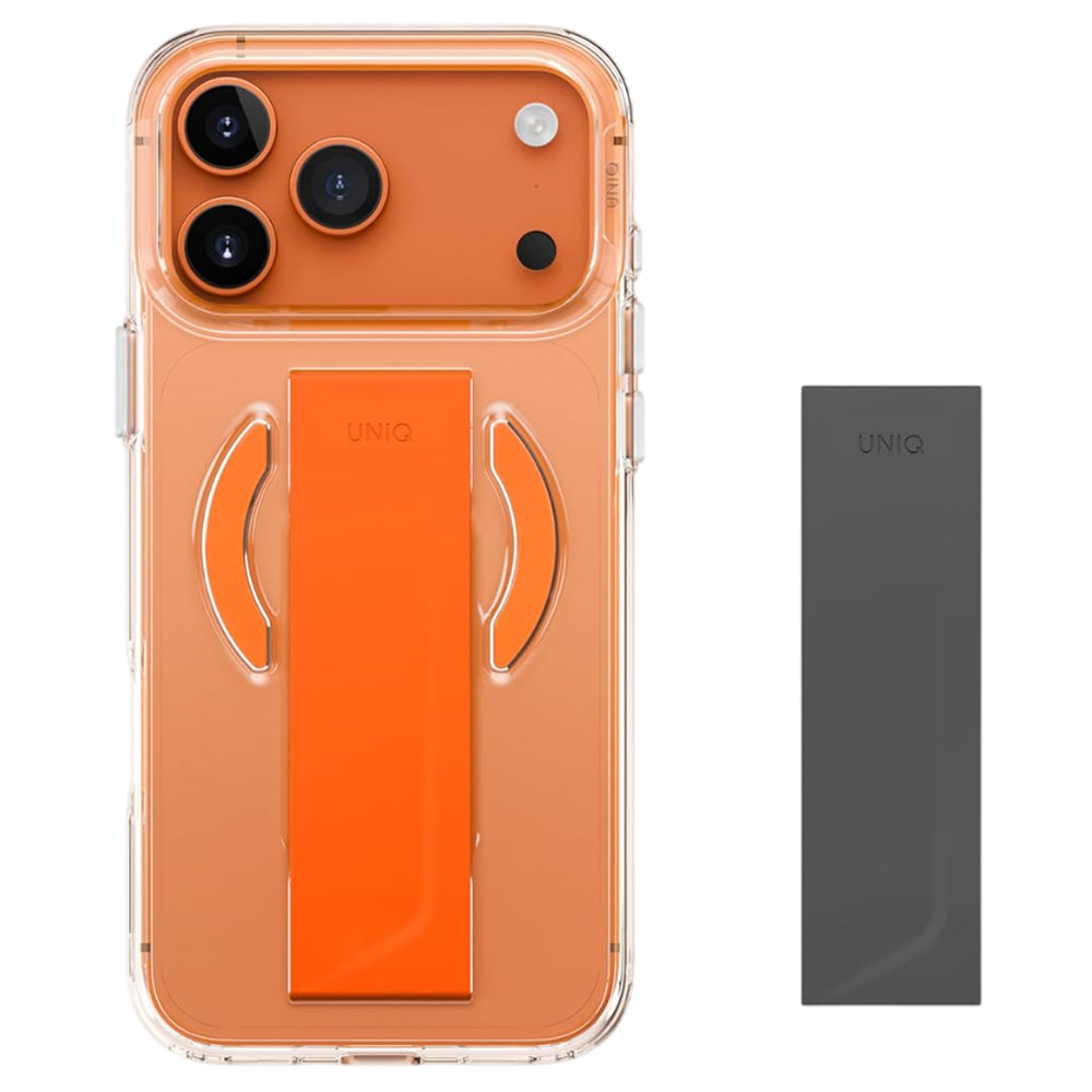 MagSafe Case for Apple iPhone 17 Pro Max, UNIQ, Heldro Air MagClick, Transparent Orange