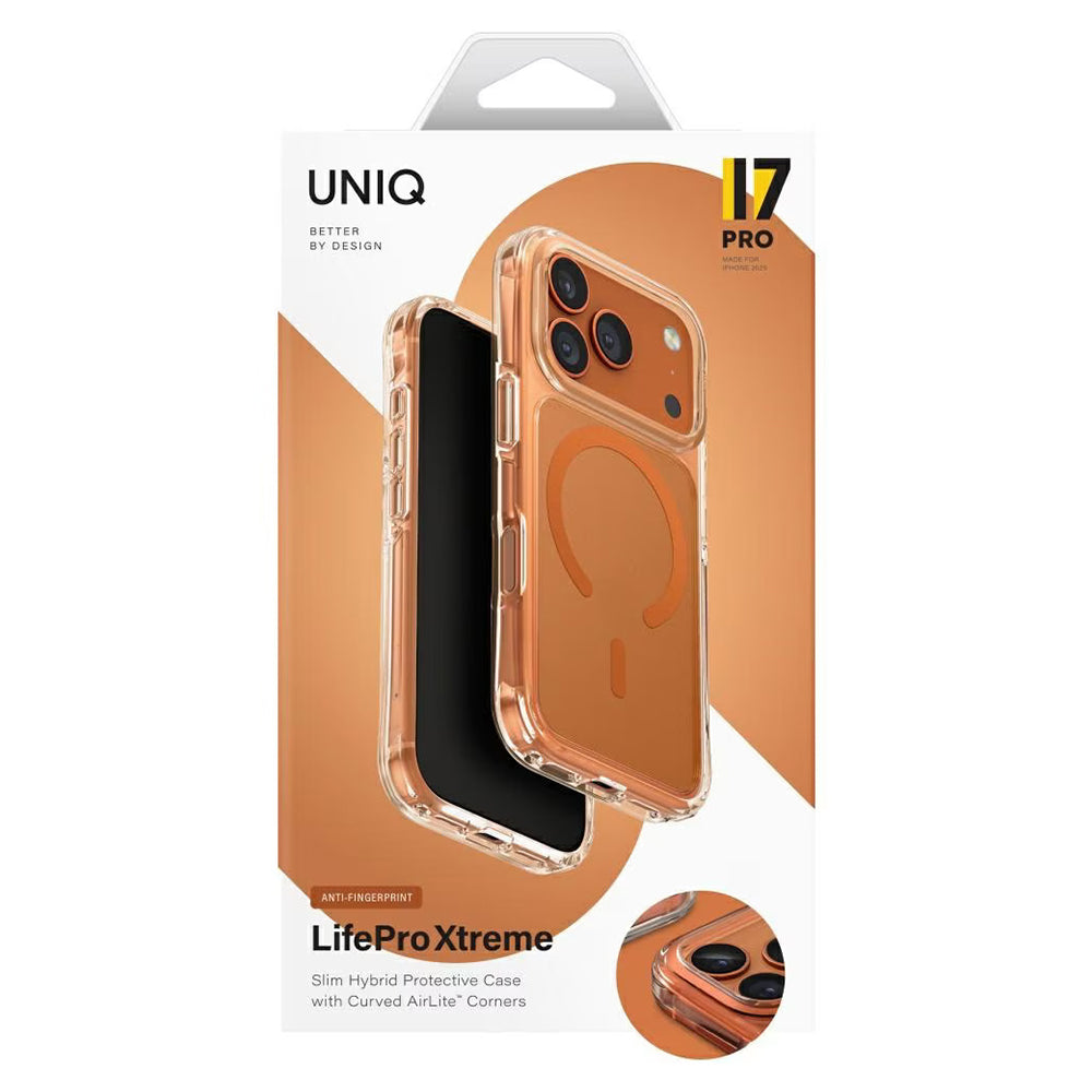 MagSafe cover til Apple iPhone 17 Pro Max, UNIQ, LifePro Xtreme MagClick, Orange