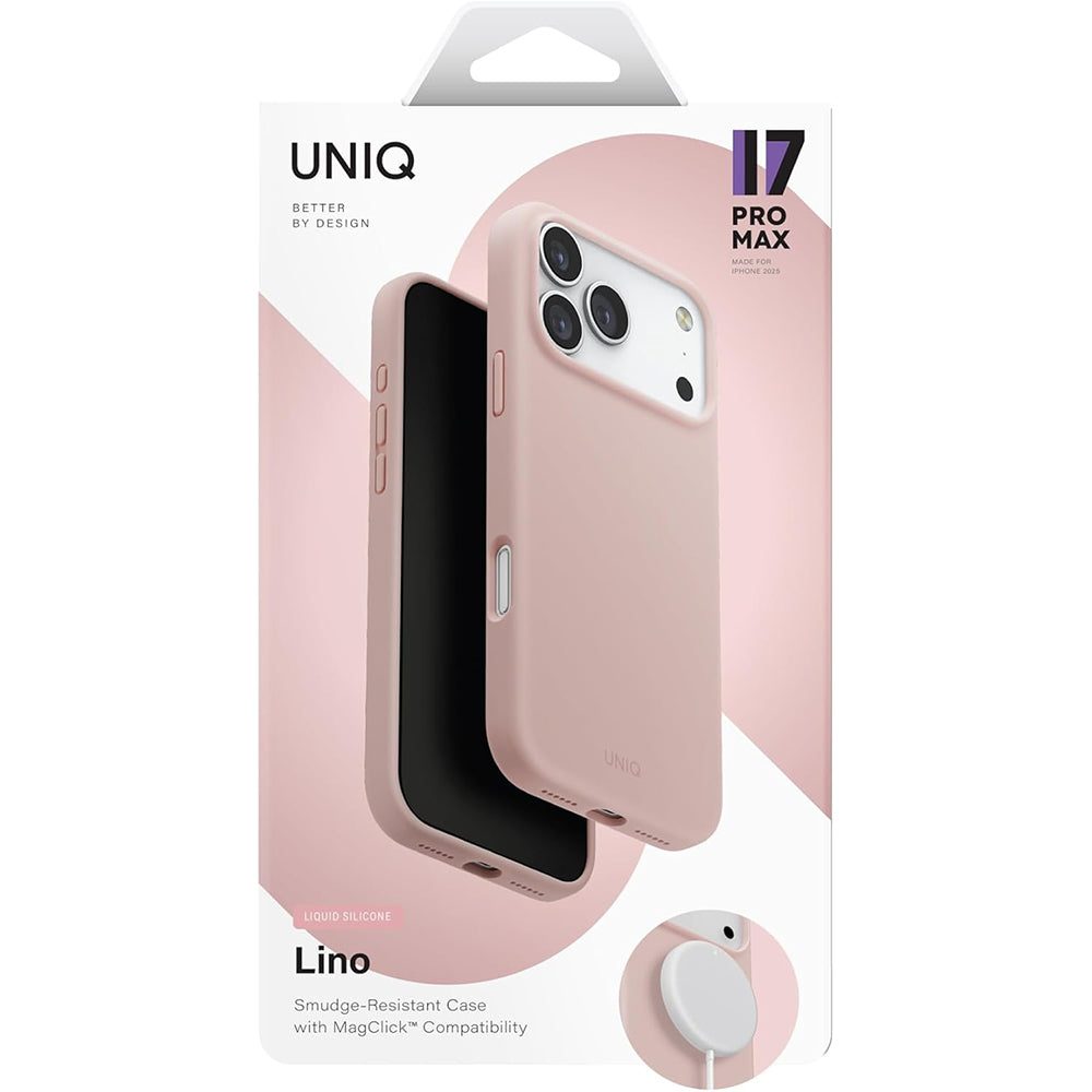 MagSafe cover til Apple iPhone 17 Pro Max, UNIQ, Lino MagClick, Pink
