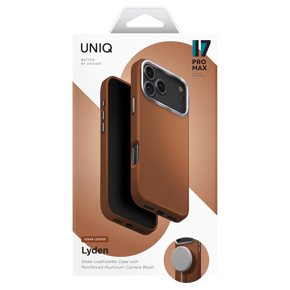 MagSafe-etui til Apple iPhone 17 Pro Max, UNIQ, Lyden Leatherette, Brun
