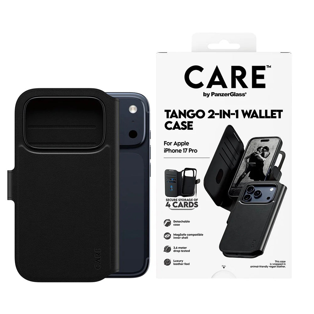 MagSafe cover til Apple iPhone 17 Pro, PanzerGlass, Care Feature Tango Two-in-One, Sort