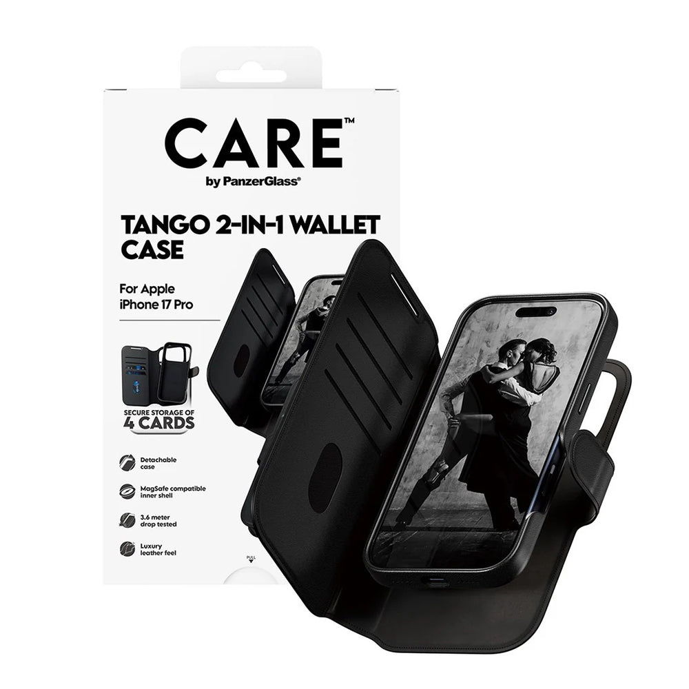 MagSafe cover til Apple iPhone 17 Pro, PanzerGlass, Care Feature Tango Two-in-One, Sort