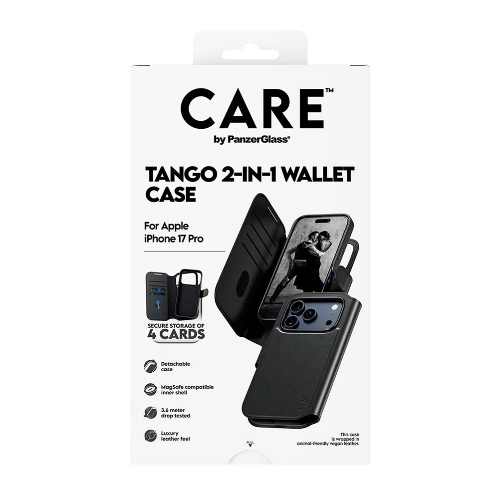 MagSafe cover til Apple iPhone 17 Pro, PanzerGlass, Care Feature Tango Two-in-One, Sort
