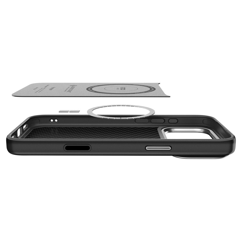 MagSafe cover til Apple iPhone 17 Pro, Spigen, Enzo Aramid T, Sort Sølv ACS09958
