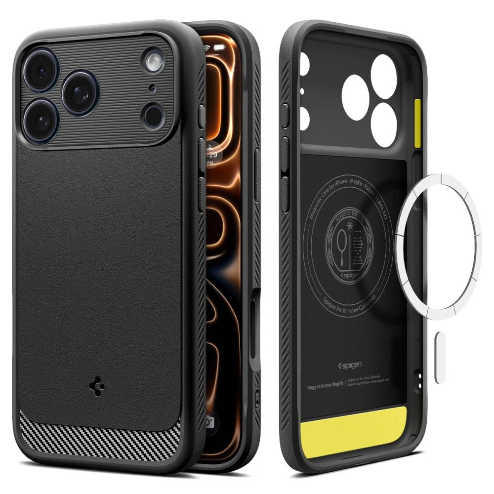 MagSafe cover til Apple iPhone 17 Pro, Spigen, Rugged Armor, Mat Sort ACS10329