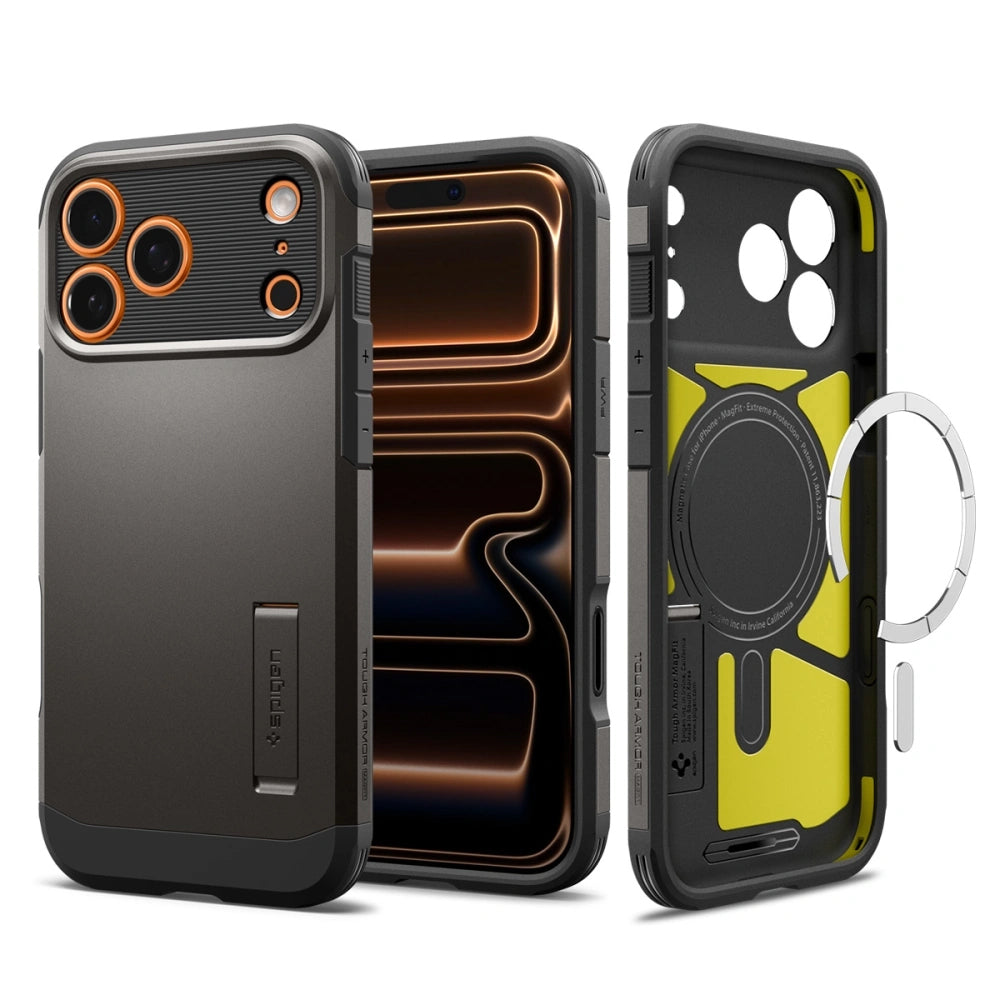 MagSafe cover til Apple iPhone 17 Pro, Spigen, Tough Armor T, Grå ACS10362