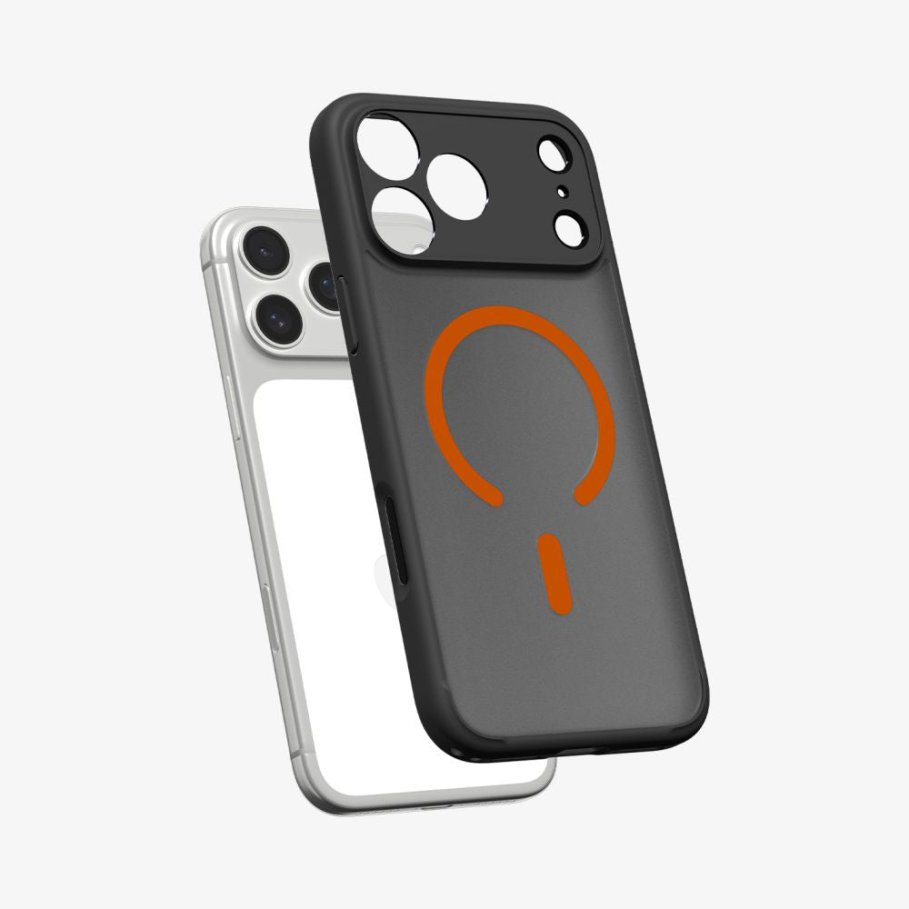 MagSafe cover til Apple iPhone 17 Pro, Spigen, Ultra Hybrid, Sort Orange Satin ACS10483