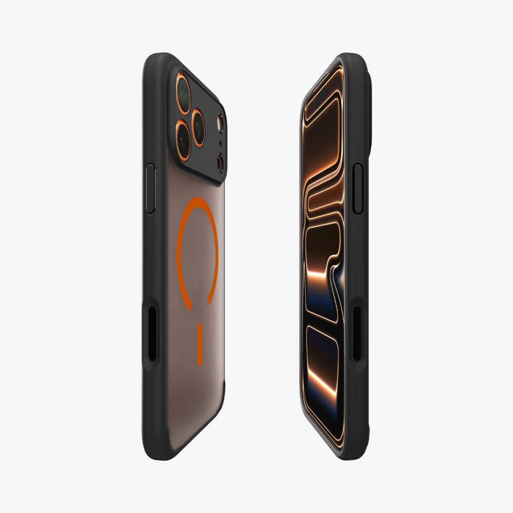 MagSafe cover til Apple iPhone 17 Pro, Spigen, Ultra Hybrid, Sort Orange Satin ACS10483