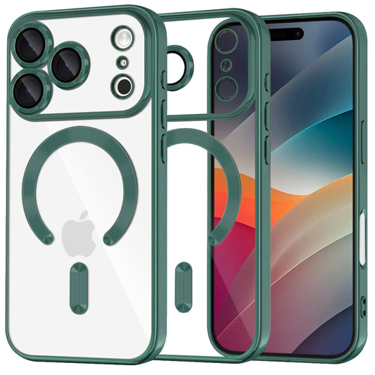 MagSafe cover til Apple iPhone 17 Pro, Techsuit, Luxury Crystal, Mørkegrøn