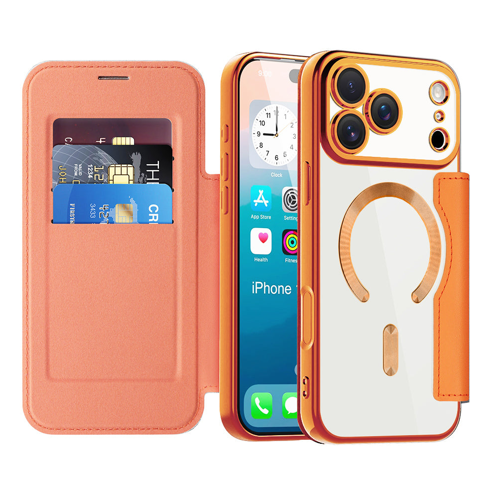 MagSafe cover til Apple iPhone 17 Pro, Techsuit, SmartMag Book, Orange