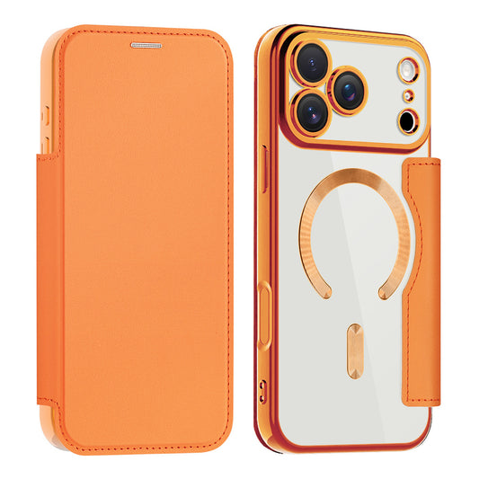 MagSafe cover til Apple iPhone 17 Pro, Techsuit, SmartMag Book, Orange