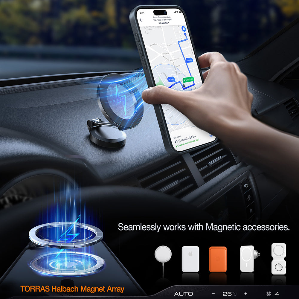 MagSafe cover til Apple iPhone 17 Pro, Torras, Pstand, Transparent