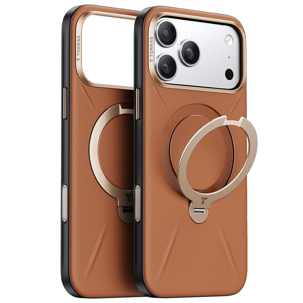 MagSafe cover til Apple iPhone 17 Pro, Torras, QPRO Leather, Brun