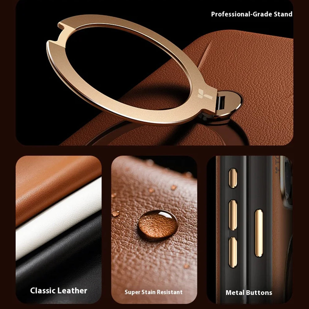 MagSafe cover til Apple iPhone 17 Pro, Torras, QPRO Leather, Brun